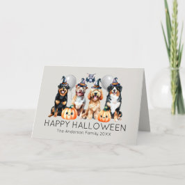 Tarjeta Festiva Dogs Happy Halloween