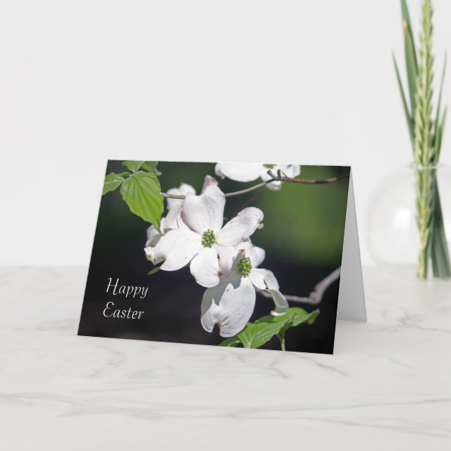 Tarjeta Festiva Dogwood Blossoms Easter Card (Anverso)