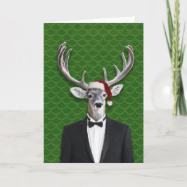 Tarjeta Festiva Dólar del día de fiesta en el gorra y el smoking