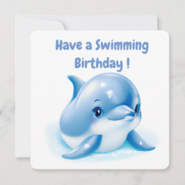 Tarjeta Festiva Dolphin Adorable Blue Baby