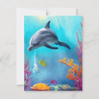 Dolphin en acuarela
