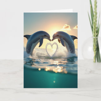 Tarjeta Festiva Dolphins Valentine's Card