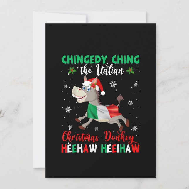 Tarjeta Festiva Dominica a los Navidades burro-burro italiano (Anverso)