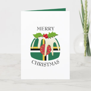 Tarjeta Festiva DOMINICA FLAG   Navidades Pudding   Festividad