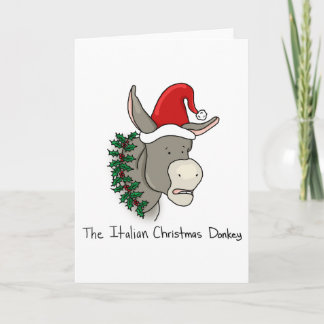 Tarjeta Festiva Dominick el burro de los Navidades italianos