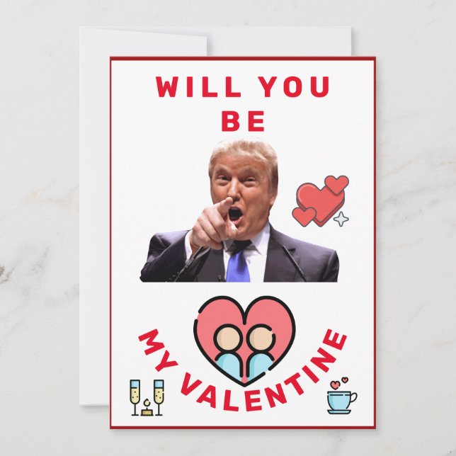Tarjeta Festiva donald trump día de San Valentín FUNNY Holiday Car (Anverso)