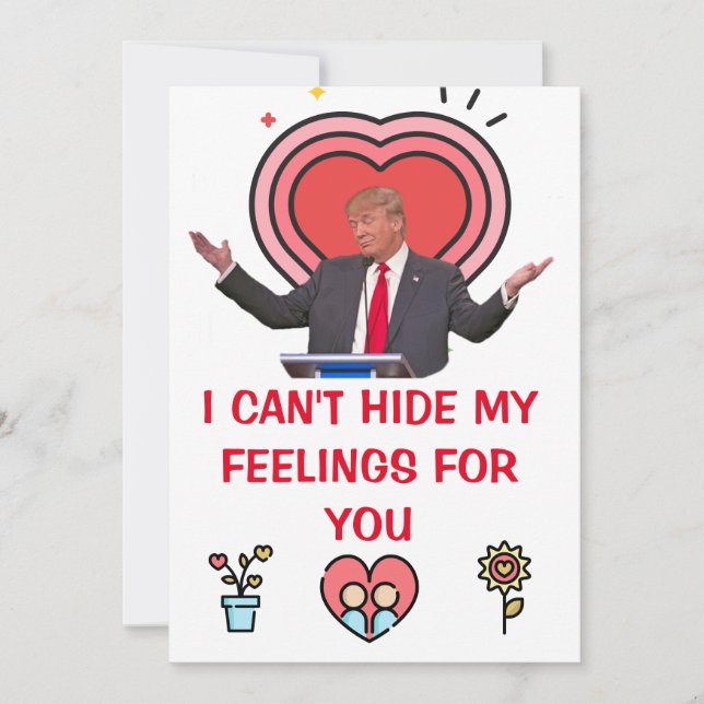 Tarjeta Festiva donald trump día de San Valentín FUNNY Holiday Car (Anverso)