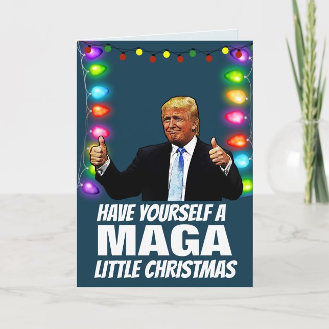Tarjeta Festiva DONALD TRUMP MAGA Navidades y Año Nuevo (Anverso)