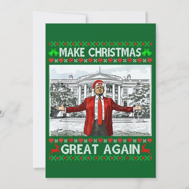 Tarjeta Festiva Donald Trump Santa Hat vuelve a hacer grandes a lo (Anverso)