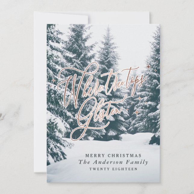 Tarjeta Festiva Donde los árboles cierran Navidades de fotos (Anverso)