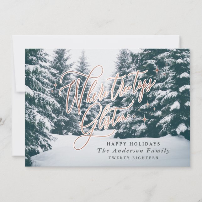 Tarjeta Festiva Donde los árboles cierran Navidades de fotos (Anverso)