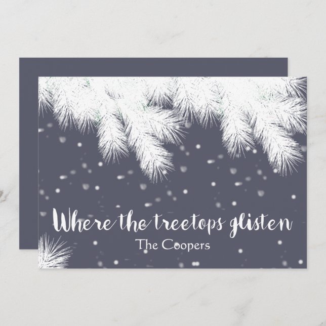 Tarjeta Festiva Donde los Navidades de Treetops Ghear añaden su no (Anverso / Reverso)