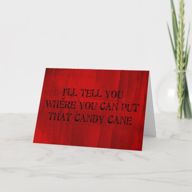 Tarjeta Festiva Donde Se Puede Poner Ese Candy Cane (Anverso)