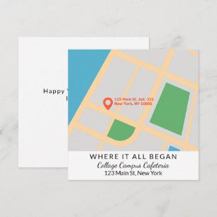 Tarjeta Festiva Donde Todo Comenzó Mapa Personalizado Día de San V