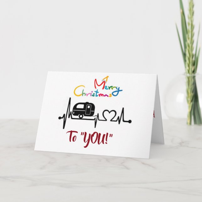 TARJETA FESTIVA DONDE VIAJEMOS **NAVIDADES DESEOS** ESTILO CAMPER (Anverso)