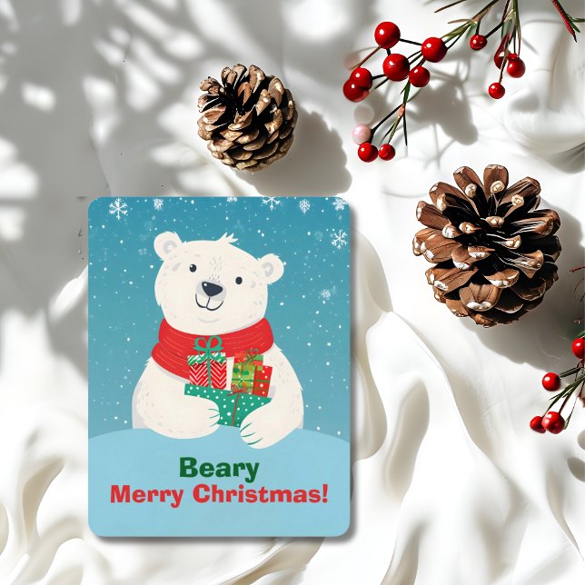 Tarjeta Festiva Dones de oso polar y Navidades de mensajes lúdicos (Subido por el creador)
