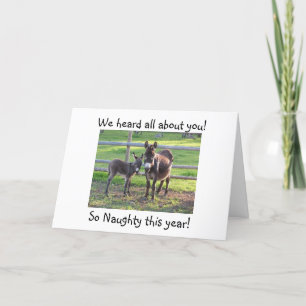TARJETA FESTIVA DONKEY HUMOR DONDE ESTÁS PODIDO ESTE AÑO
