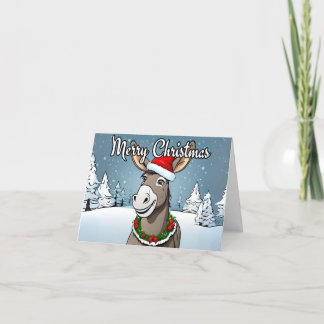 Tarjeta Festiva Donkeys Merry Christmas