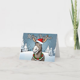 Tarjeta Festiva Donkeys Merry Christmas