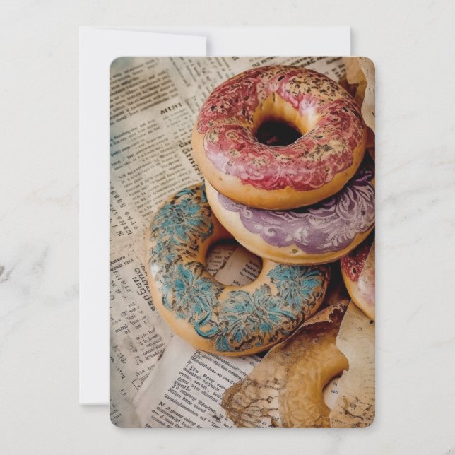 Tarjeta Festiva Donut floral (Anverso)