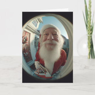 Tarjeta Festiva Doorbell Santa