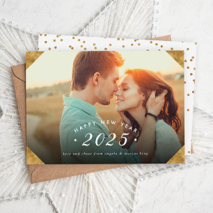 Tarjeta Festiva Dorado Photo Overlay Feliz Año Nuevo