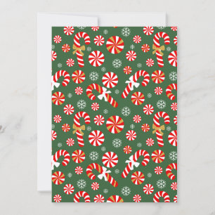 Tarjeta Festiva Dorado Winter Sweet Snowfall Candy Cane