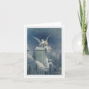 Tarjeta Festiva Dore Angel Note Card