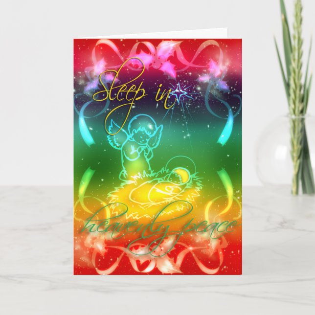 Tarjeta Festiva Dormir en la celestial carta de saludo de los Navi (Anverso)
