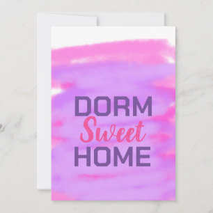 Tarjeta Festiva Dormitorio dulce texto acuarela rosa púrpura
