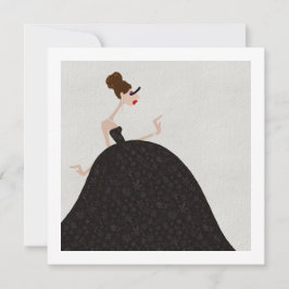 Tarjeta Festiva Dormitorio negro Vestido Fiesta miércoles