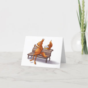 Tarjeta Festiva Dos ardillas