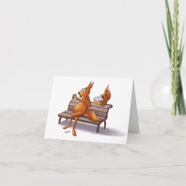 Tarjeta Festiva Dos ardillas (Anverso)