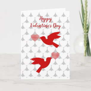 Tarjeta Festiva Dos aves amorosas en el día de San Valentín