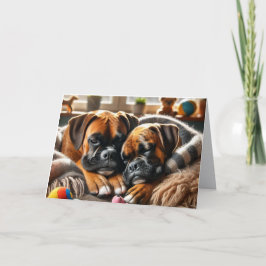 Tarjeta Festiva Dos Boxers, Un Corazón: Un Vale Perfectamente Ador