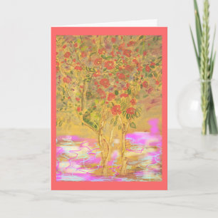 Tarjeta Festiva Dos Camellias Guay de paz en la Tierra