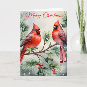 Tarjeta Festiva Dos cardenales