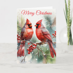 Tarjeta Festiva Dos cardenales