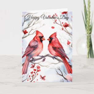 Tarjeta Festiva Dos cardenales de San Valentín