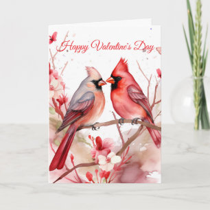 Tarjeta Festiva Dos cardenales de San Valentín