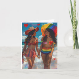 Tarjeta Festiva Dos Chicas de San Valentín adoran el arte digital