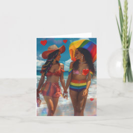 Tarjeta Festiva Dos Chicas de San Valentín adoran el arte digital