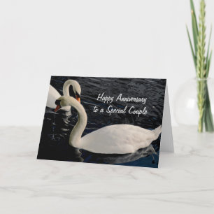 Tarjeta Festiva Dos cisnes en el lago - Personalizables