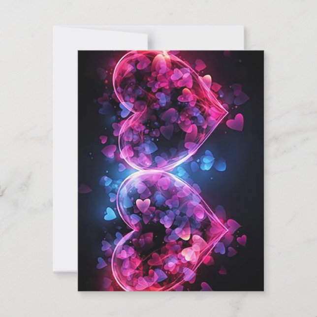 Tarjeta Festiva Dos corazones (Anverso)