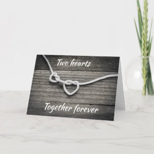 TARJETA FESTIVA DOS CORAZONES JUNTOS PARA SIEMPRE *NUESTRO ANIVERS