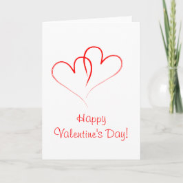Tarjeta Festiva ¡Dos corazones rojos - el día de San Valentín