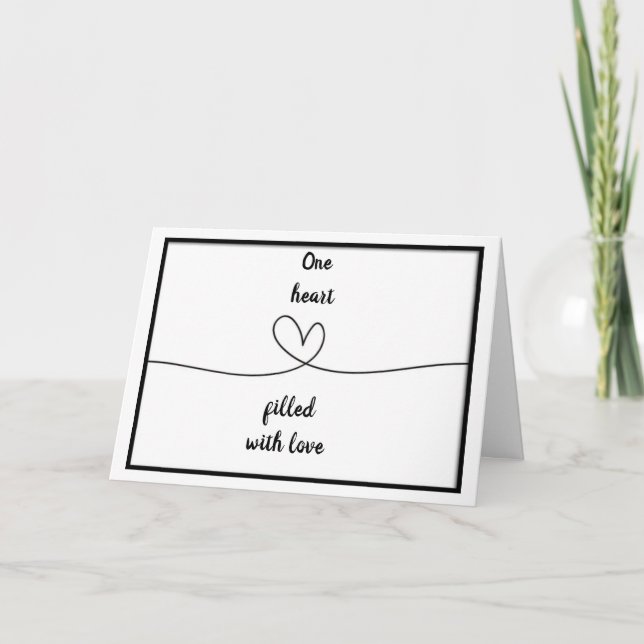 TARJETA FESTIVA "DOS CORAZONES SE ENCUENTRAN" LUEGO MARRAIGE CARD (Anverso)