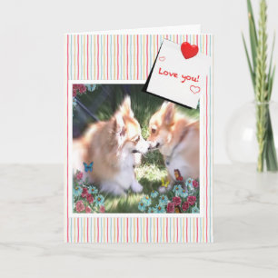 Tarjeta Festiva Dos Corgis Conocen San Valentín