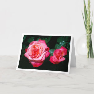 Tarjeta Festiva Dos flores de rosa del Jubileo de Plata