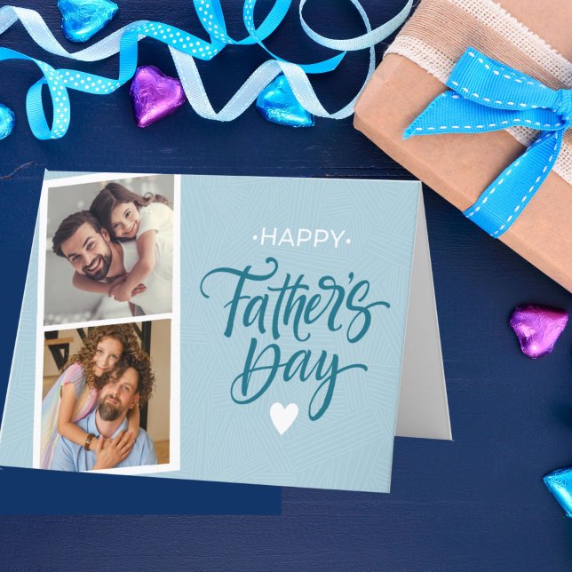 Tarjeta Festiva Dos fotos del Día del Padre (Two Photo Father's Day card)